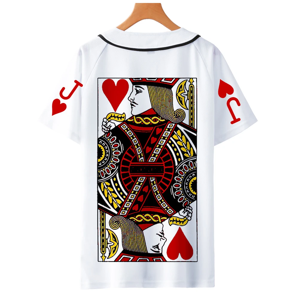 Poker 3D Jack queen King бейсбольная Мужская Футболка Kpop веселое Harajuku Летняя мужская