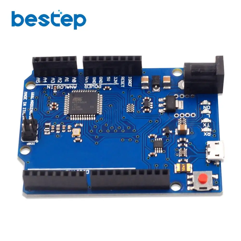 Макетная плата Leonardo R3 с микроконтроллером Atmega32u4 макетная USB кабелем совместимая