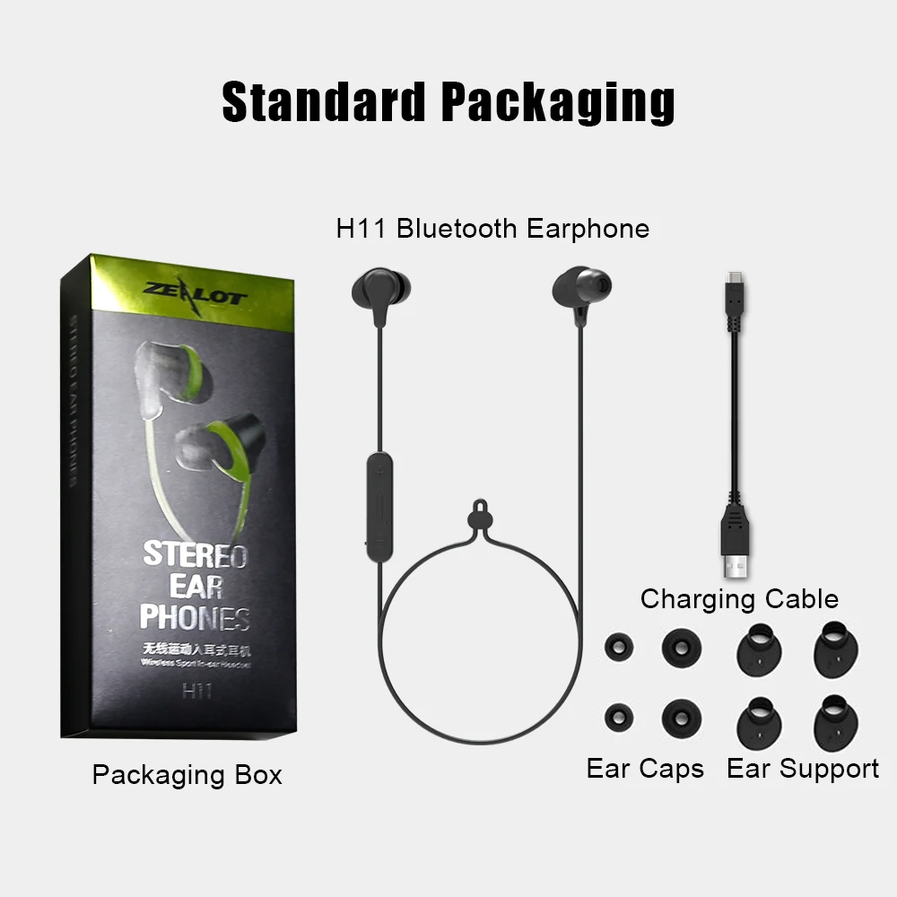 Спортивные Bluetooth наушники ZEALOT H11 для бега водонепроницаемые беспроводные