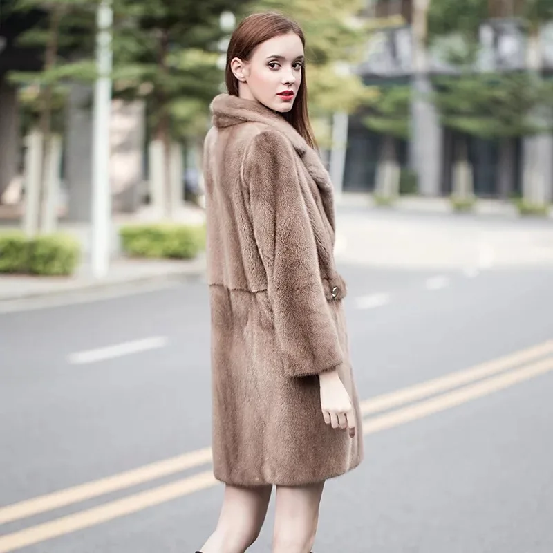 2021 брендовая роскошная женская куртка из натурального меха норки длинный стиль с