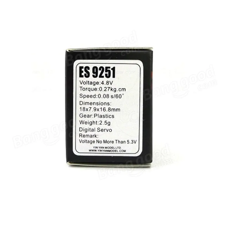 Emax ES9251 2 5g пластиковый микро цифровой сервопривод для радиоуправляемой