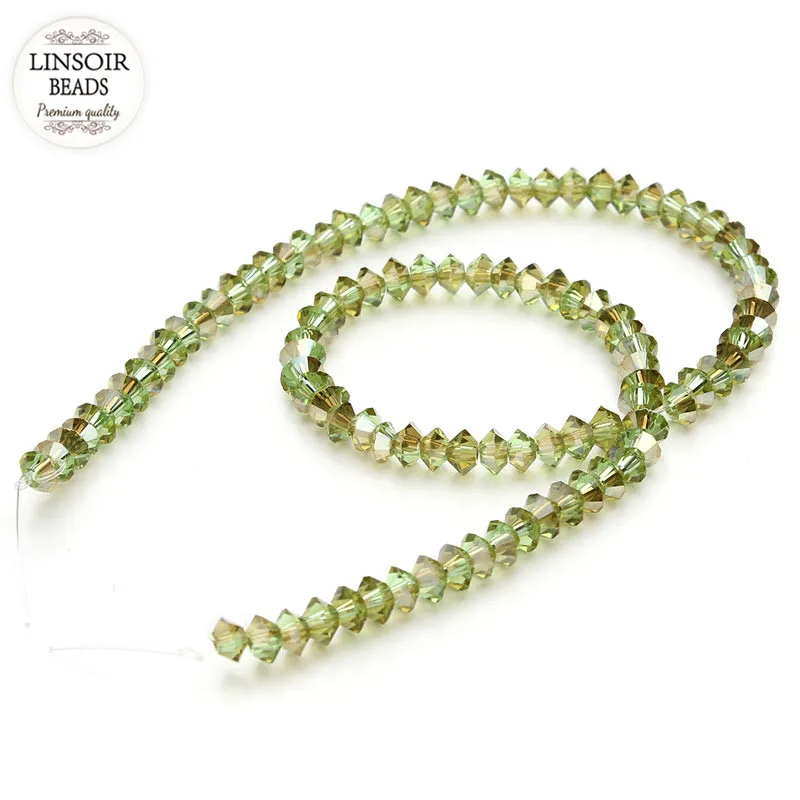Стеклянные бусины-разделители LINSOIR 6*4 мм стеклянные из чешского биконуса для