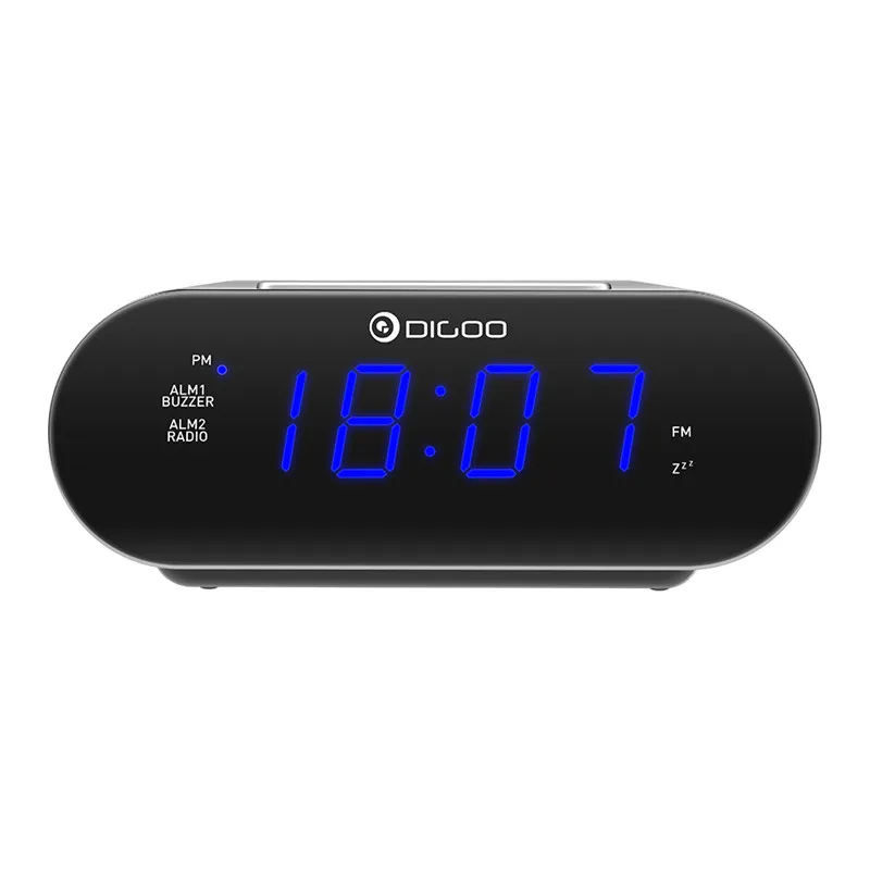 DIGOO светодиодный смарт будильник с цифровым дисплеем и FM радио регулируемый