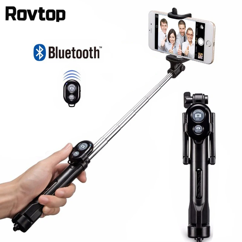 Rovtop переносной штатив монопод Bluetooth алюминиевая палка для селфи с кнопкой huawei Iphone