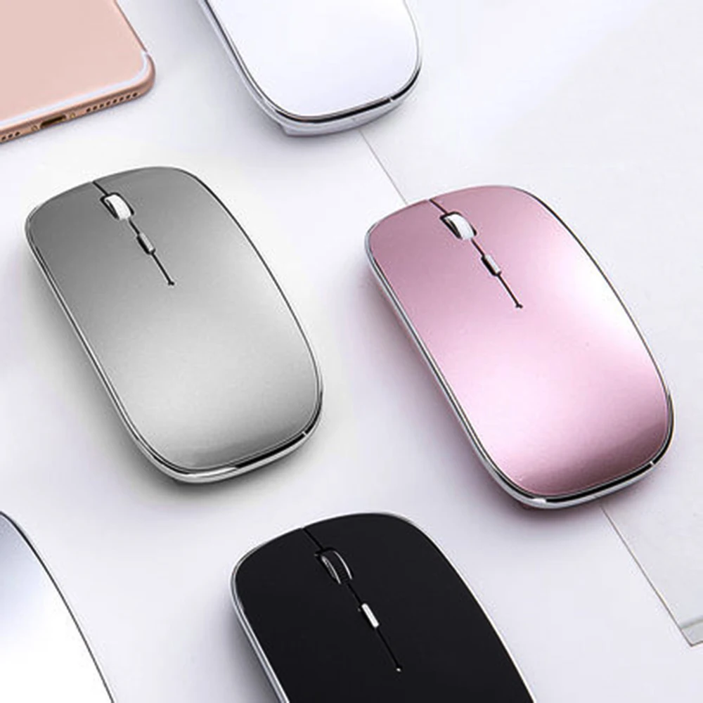 Двухрежимная алюминиевая беспроводная мышь 2 4G перезаряжаемая Bluetooth