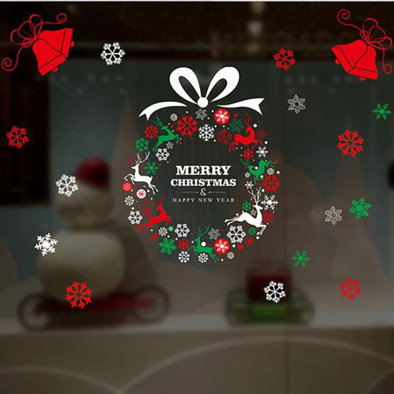 1 шт. прекрасный Классический красочный мультфильм Санта Клаус стекло дверь окно