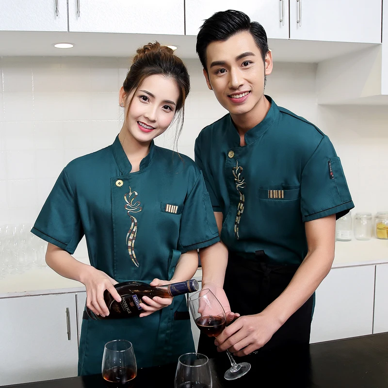2017 новая одежда шеф повара с короткими рукавами летние мужские и женские