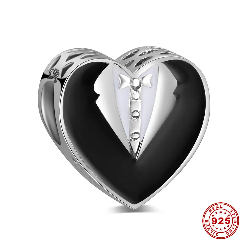Модные бусины любовь амулеты 2 цвета с аутентичным стерлингового серебра 925 пробы