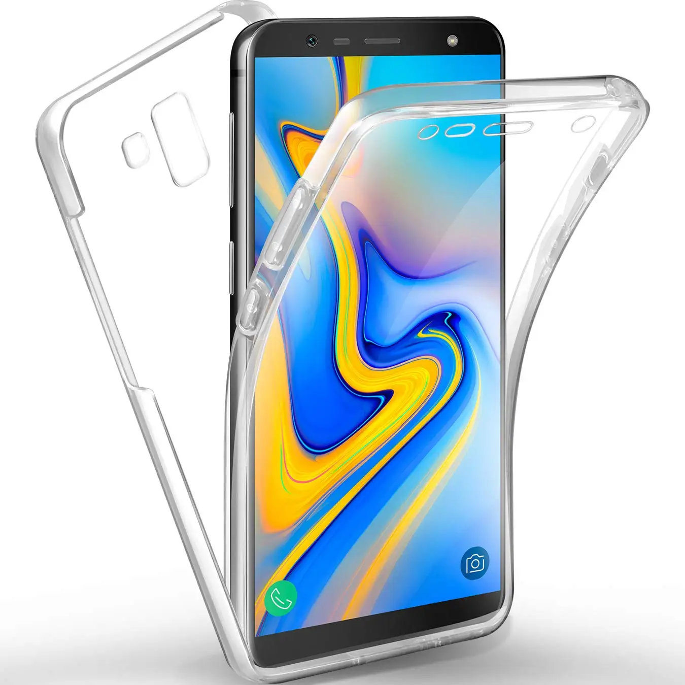 Для Samsung Galaxy J6 Plus 360 градусов j6 + 2018 силиконовый чехол с кристаллами для всего тела 2