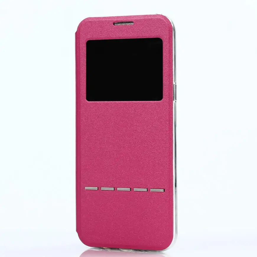 Smart view окно кожа откидная крышка case для samsung s8 плюс s5 s6 s7 край сна проснись просмотр