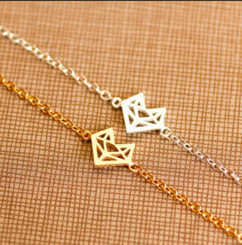 2016 Real Sale Lobster Trendy Chain Origami fox head gold Bracelet In Or Animal Simple Fashion Jewelry Bridesmaid Gift For Women | Украшения