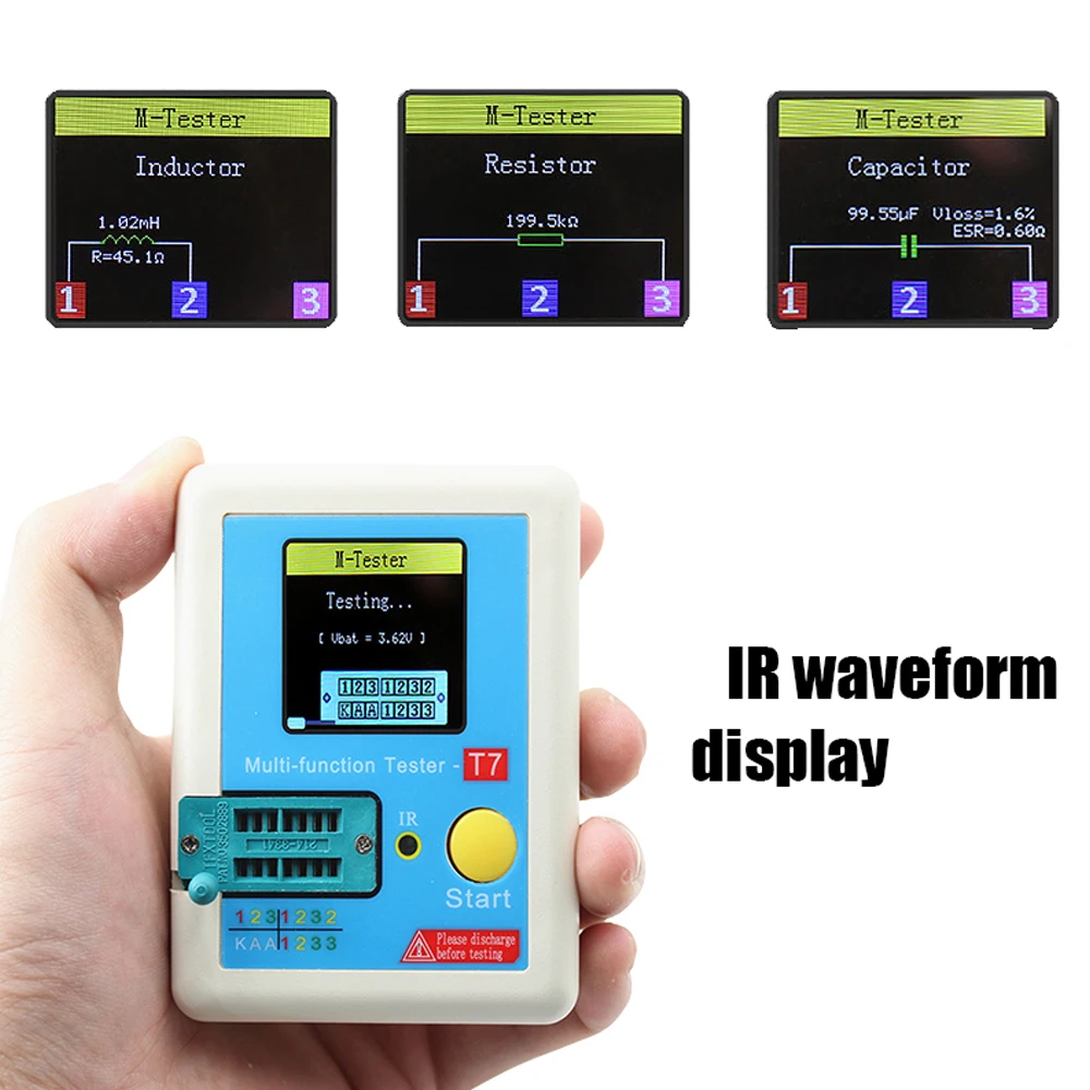 Тестер транзисторов TFT диодный триодный измеритель емкости ESR NPN PNP MOSFET ИК