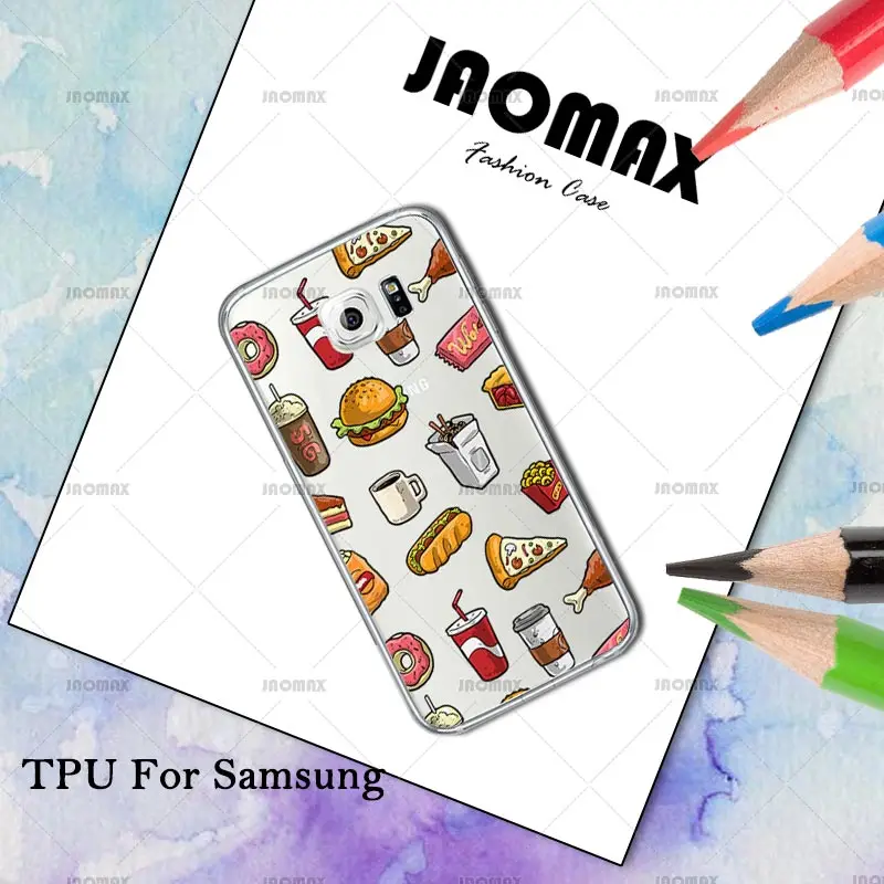 Jaomax гамбургер пицца суши Дизайн чехол для samsung Galaxy S7 S6 S5 S4 S3 Edge S8 Plus силиконовый