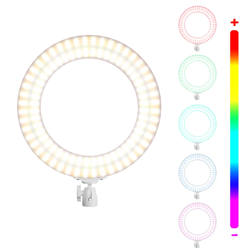 14 дюймов Dimmable светодиодный видео кольцо с фотографией свет штативами селфи палка