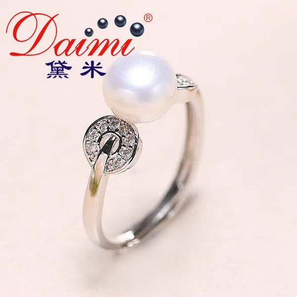 DAIMI Pearl Ring Cultured Freshwater Geometric silver Female Jewelry | Украшения и аксессуары