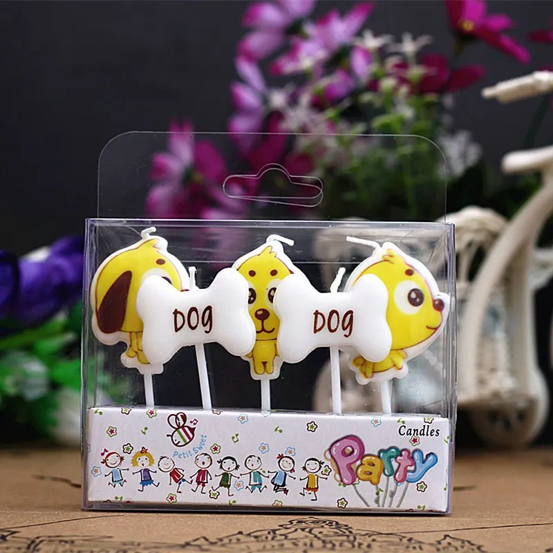 dog 5 шт./компл. День рождения Дети подарок мультфильм Ремесло милые вечерние поставки Зодиак торт фигурка для торта декоративные свечи - Цвет: dog
