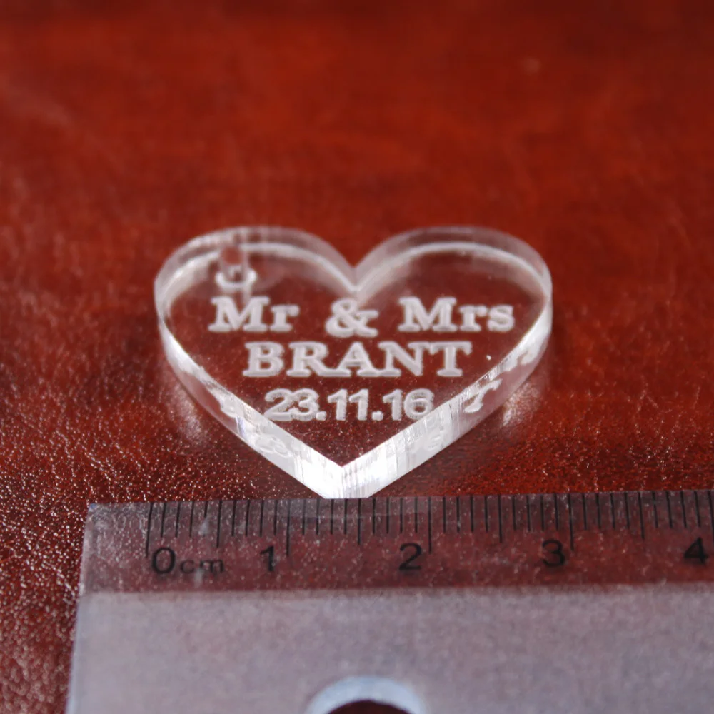 10 шт. прозрачный персонализированный брелок с лазерной гравировкой для ключей