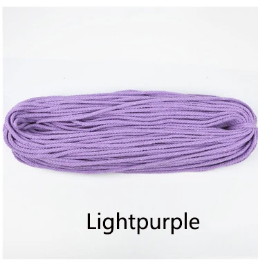 Lightpurple 80 метров 7 мм 8 делений круглый хлопок шнур декоративная веревка витой хлопчатобумажный Канат Плетеный шнурок веревки DIY Домашний текстиль ремесло - Цвет: Lightpurple