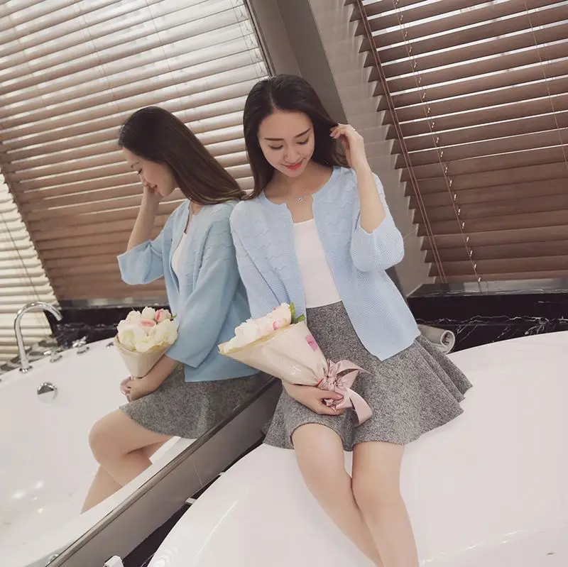 Новинка 2016 корейский осенний свитер карамельных цветов кардиганы женские