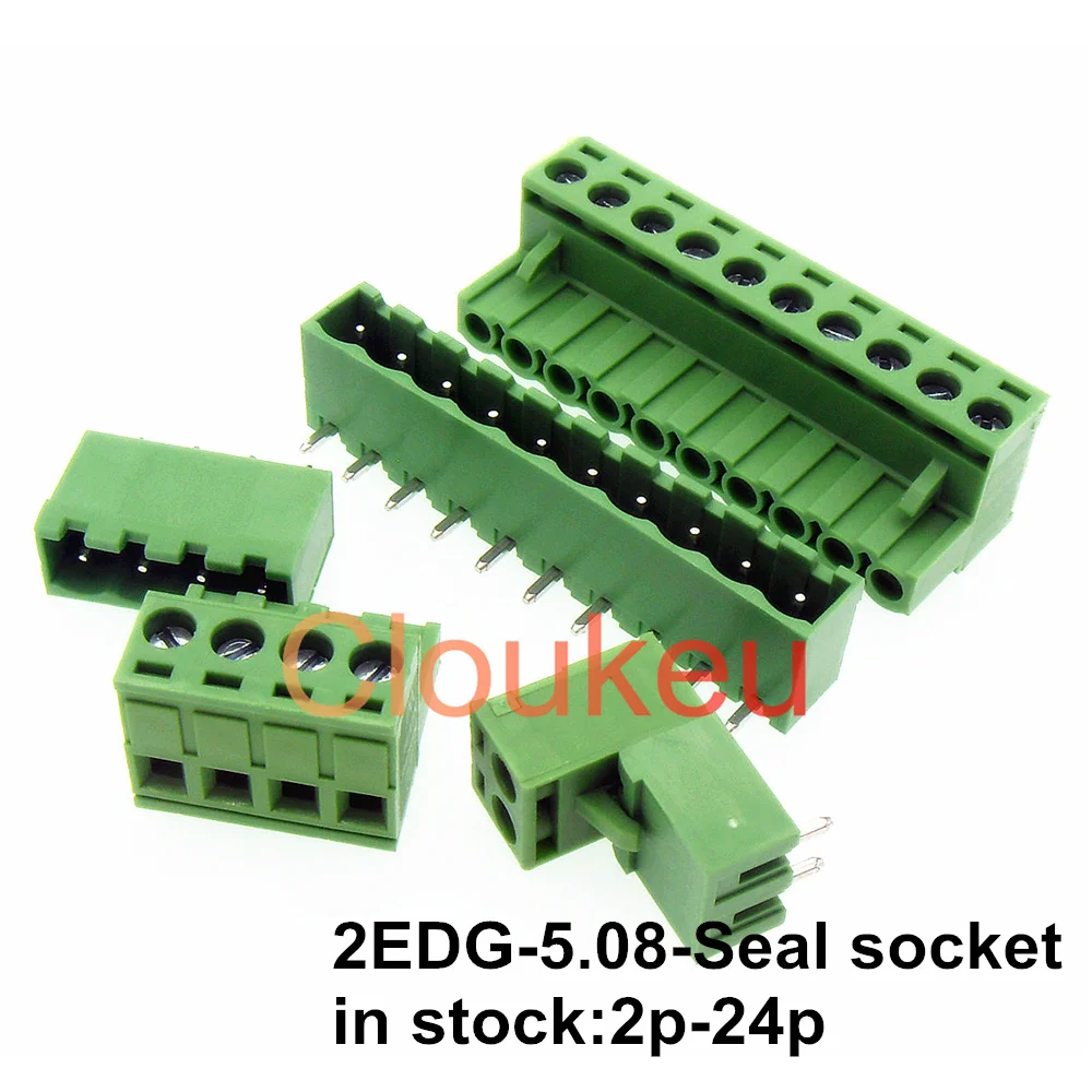2edg 5.08 уплотнительный разъем для подключения зеленой проводки PCB 5 08 мм