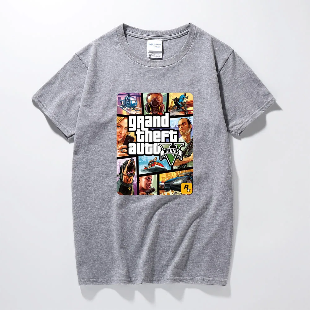 Футболка Grand Theft Auto Game GTA 5 Мужская крутая тенниска GTA5 цветная печать футболка для