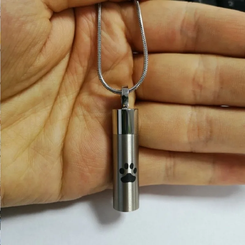 KLH03 Dog Paw Print Pet ожерелье с урной на память кремации кулон золы Holder 38mm лапой|Цепочки|