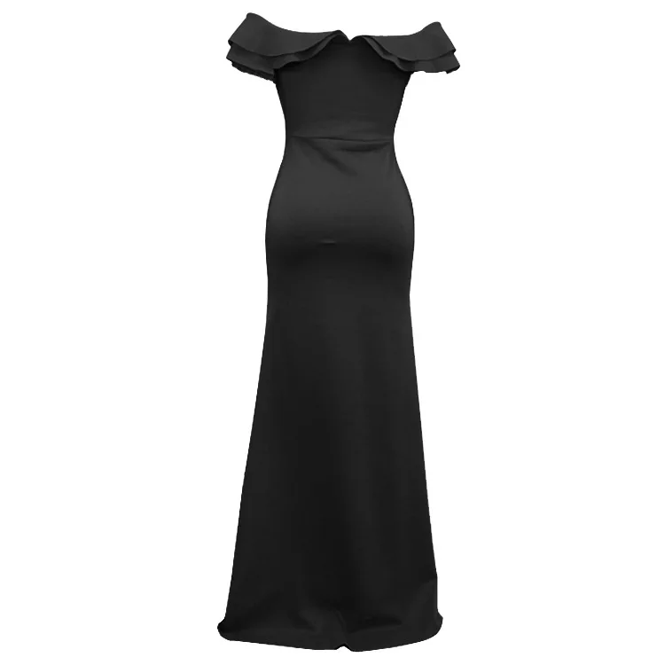 Женское вечернее платье vestidos vestido, длинное платье, сексуальные вечерние платья размера плюс, женские платья с оборками, с открытыми плечами