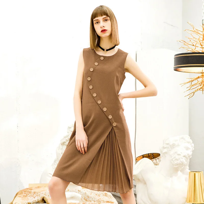 2018 Весна и лето новое поступление тонкий платье европейский американский