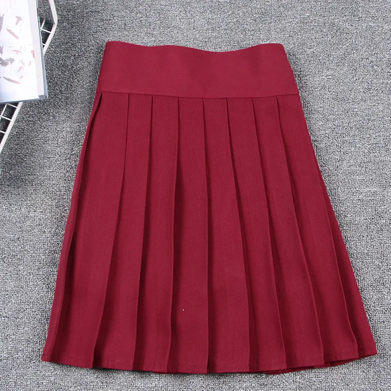 

Japanese Style Woman High Waist Mini Pleated Skirt Solid Kawaii Girl Student Preppy Style Mini Skirt with Shorts Saias Femininas