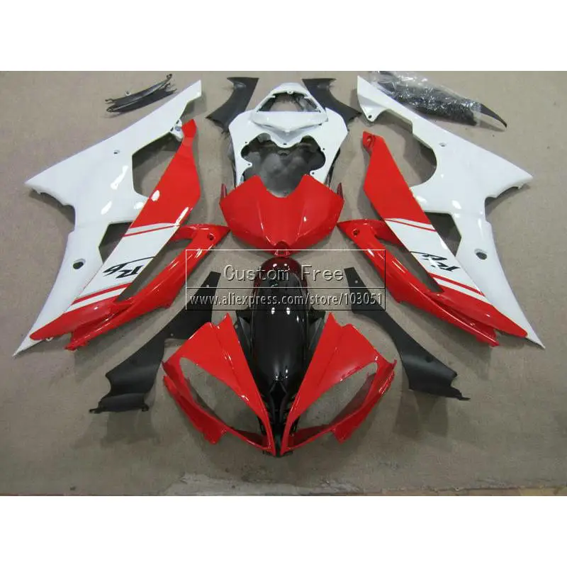 Полный комплект обтекателей для YAMAHA YZF R6 2008 2009 2010 2014 YZFR6 белый черный красный 08 14