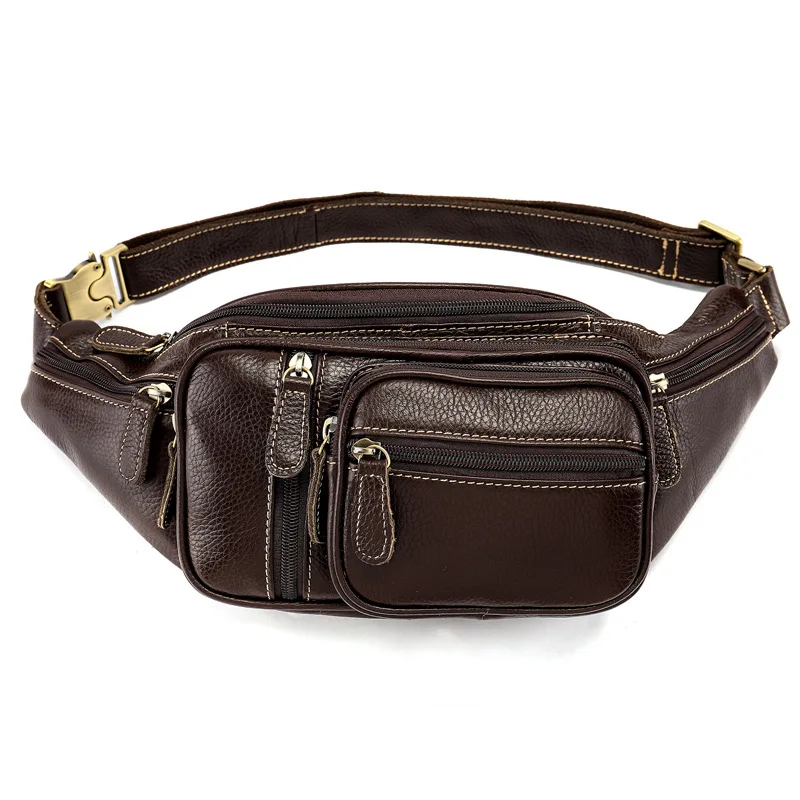Поясная сумка Fanny Pack для мужчин нагрудная Сумочка на плечо из натуральной кожи