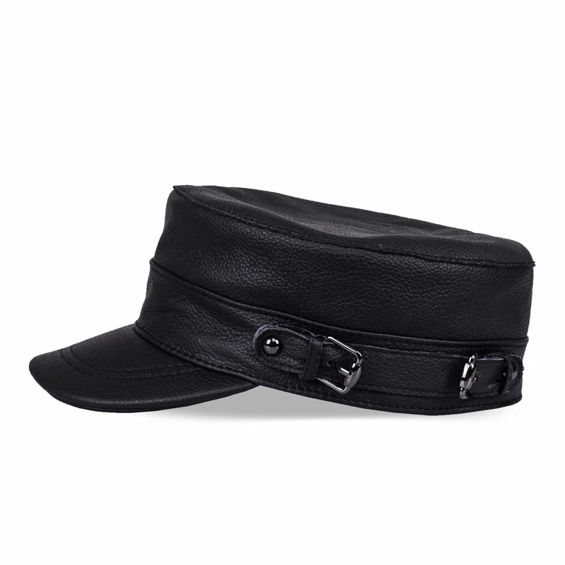 Кепка для мужчин и женщин из натуральной кожи роскошная приталенная шапка в