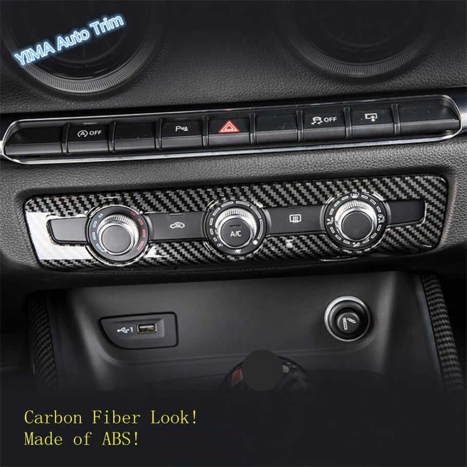 

Lapetus Auto Styling Middle Control Air Condition Switch Panel Cover Trim Carbon Fiber Style ABS Fit For Audi A3 V8 2014 - 2019