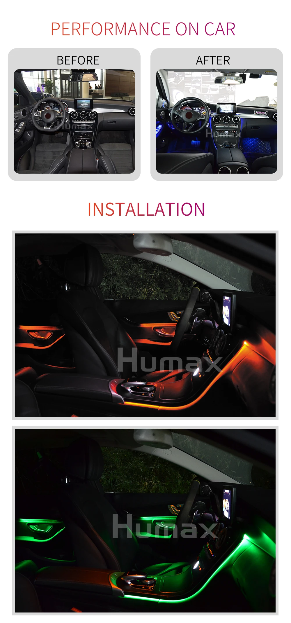 Для Mercedes C class w205 C63 C200 C250 Автомобиль DIY для естественного освещения 3/12/64 цвета светодиодный окружающей среды светильник с подсветкой для вагонетки с противовесом