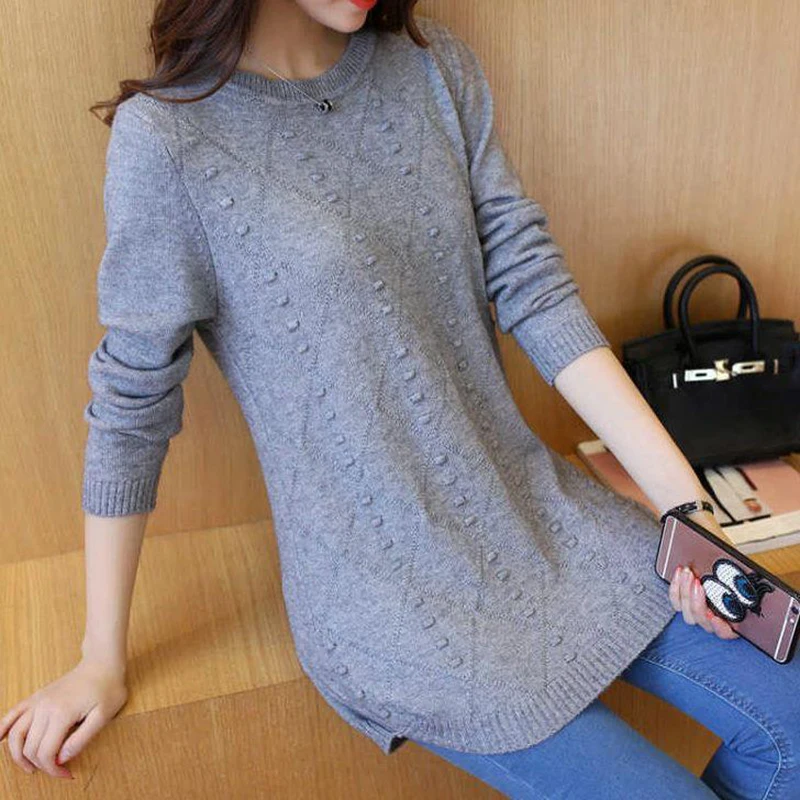 

2019 spring and autumn new Korean version loose women's fashion round neck thin section pullover sweater sweater RQ090