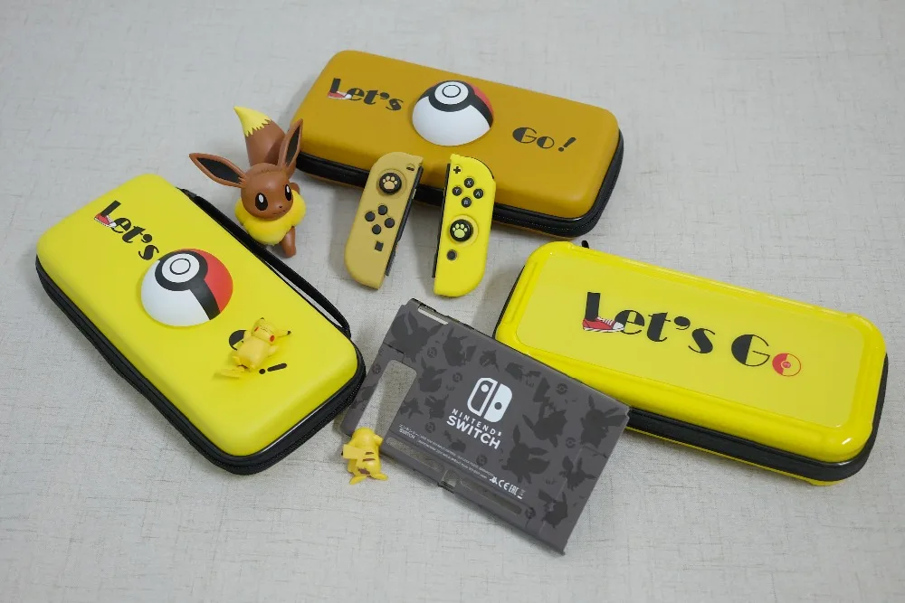 Let's Go чехол для задней панели с пикачусом покемонами для Nintendo switch NS аксессуары для консоли Портативный жесткий чехол Evee сумка для хранения