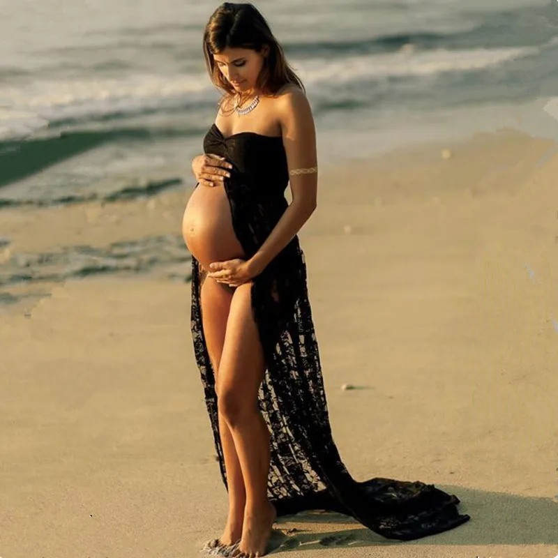 Новинка Реквизит для фотосъемки беременных летняя кружевная Одежда с разрезом и