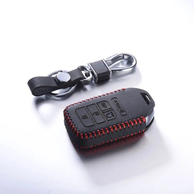 Leather Key Cover for Honda Civic Crosstour CRV Pilot Accord Fit Freed entry Remote Chain Shell Case Protection Keychain Keybag |