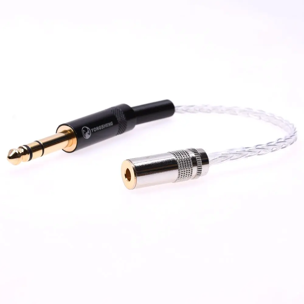 8 Cores 5N PCOCC Silver Plated 6.35mm Male to 4.4mm Female Balanced Audio Cable |
