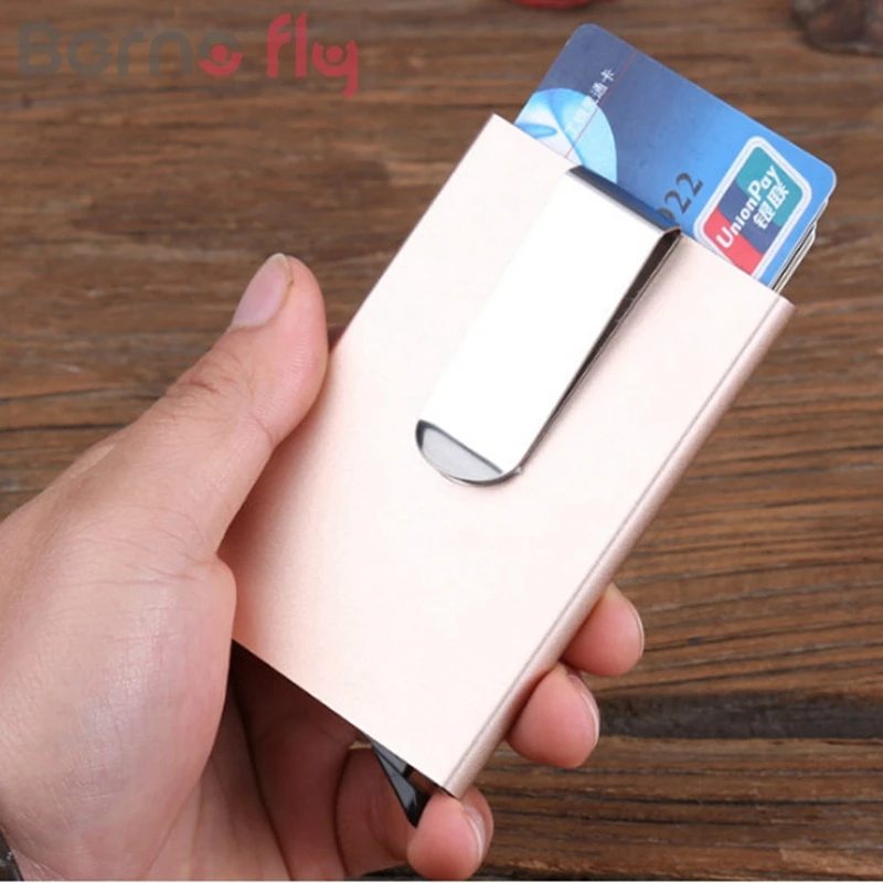 BERNO Fly Противоугонный Rfid кошелек металлический блокирующий автоматический