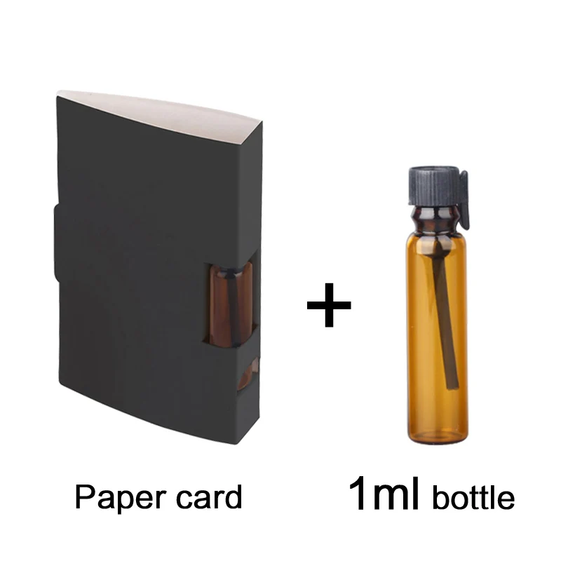 Black card 1ml amber 100 шт./лот 1 мл 2 мл флакон для духов бумажная упаковка для карт многоразовая парфюмерная бутылка флакон-капельница коричневая ароматическая пробирка - Цвет: Black card 1ml amber
