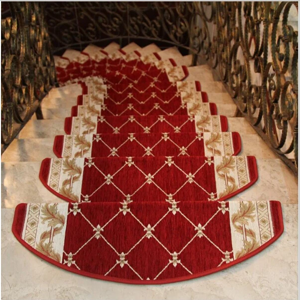 

13-Pieces Stair Carpet Sets Slip Resistance Stair Tread Mats Rugs For Stair Step 24X75cm