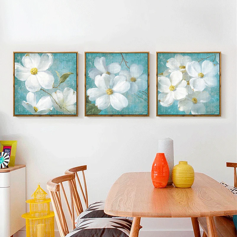 HAOCHU Сельский пейзаж американский кантри настенный плакат белый цветок печать на