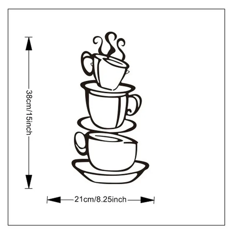 Лидер продаж Съемный DIY Украшения для кухни Кофе Кубок наклейки виниловые на