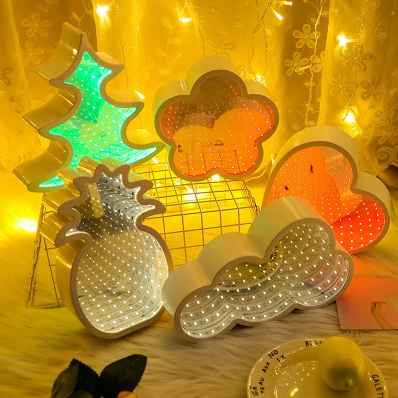 

Creative LED 3D Night Light Cloud Tunnel Shape Child Room Bedside Lamp Decor New