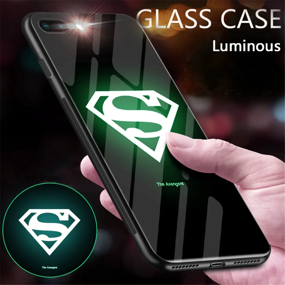Чехол с логотипом Marvel Comics Iron Super man для iPhone 11 PRO MAX XS XR 10 8 7 6s Plus X Temper стеклянный чехол