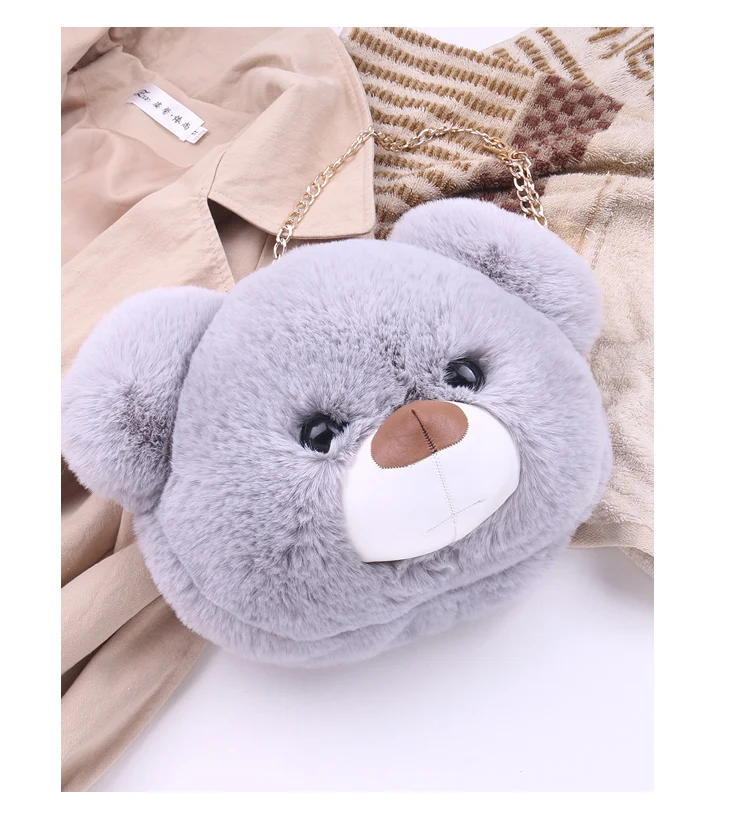Женская сумка wenjie brother bear из искусственного меха, женские сумки через плечо, сумка-мессенджер, сумка на плечо с милым кроликом для девочки