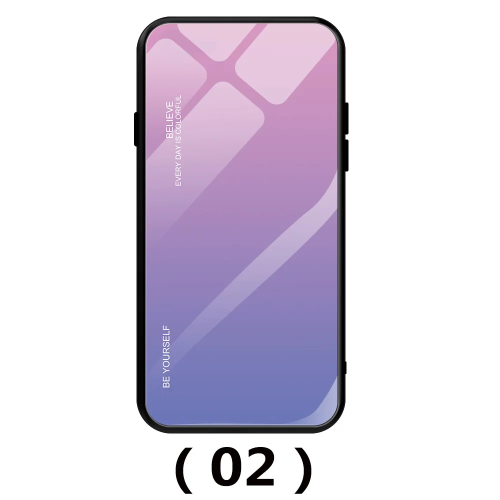 Градиент Авроры для huawei P20 Pro CLT L29 P20Pro закаленное Стекло задняя P 20 Pro CLT-L29 CLT-L09 Красочные роскошный чехол Shell - Цвет: 2