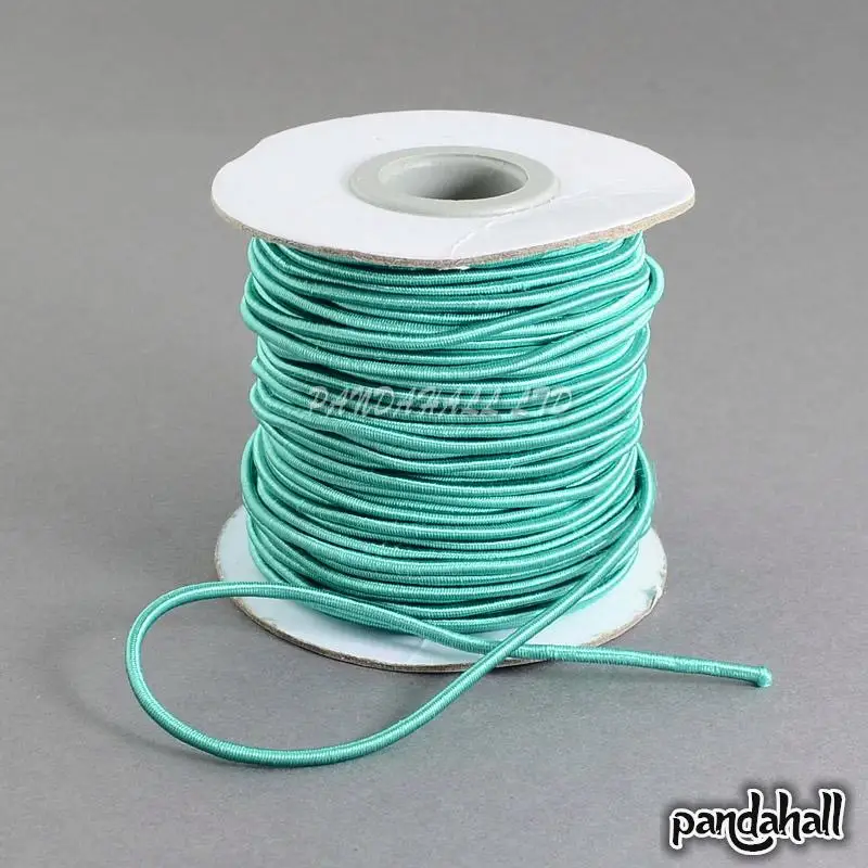 30 м/40 м/рулон 2 мм круглый DIY эластичный нейлоновый шнур снаружи резиновый внутри для изготовления ювелирных браслетов и ожерелий - Цвет: LightSeaGreen