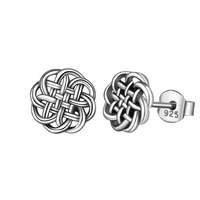 eudora real 925 sterling silver earring celtics knot flowers stud triangle earring fashion dangler for women jewelry gift cye69